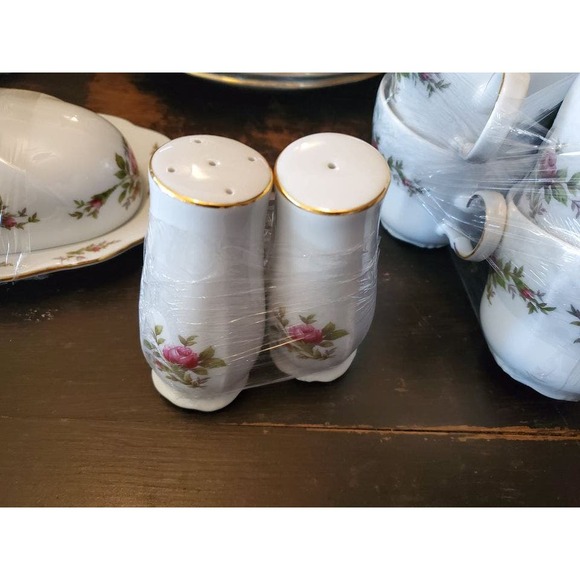 Vntage Johann Haviland Bavaria Germany Moss Rose Pink Floral Gold Trim 67 Pieces - Picture 7 of 10